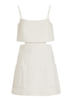 Alexis - Linzy Textured Cotton Mini Dress - White - L - Moda Operandi