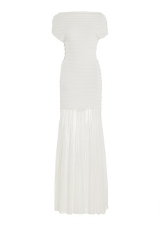 Alexis - Marce Pleated Maxi Dress   - White - L - Moda Operandi