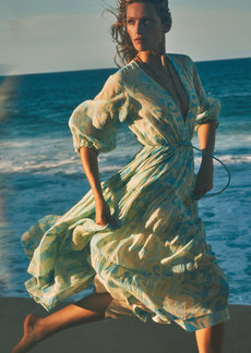 Alexis Kova panelled midi skirt - Green
