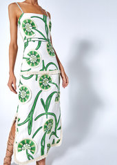 Alexis - Women's Boquet Embroidered Linen Maxi Dress - Green - Moda Operandi
