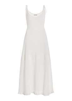Alexis - Women's Kacen Pointelle-Knit Midi Dress - White - Moda Operandi
