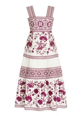 Alexis - Women's Verity Embroidered Linen Midi Dress  - Pink/blue - Moda Operandi