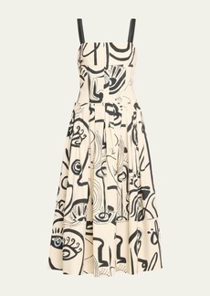 Alexis Cocco Cotton Printed Midi Dress