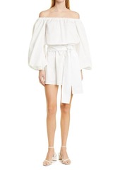 ALEXIS Doriana Off the Shoulder Long Sleeve Cotton Minidress in Bianco at Nordstrom