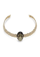 Alexis Bittar 10K Goldplated, Crystal & Labradorite & Crystal Doublet Cuff Necklace
