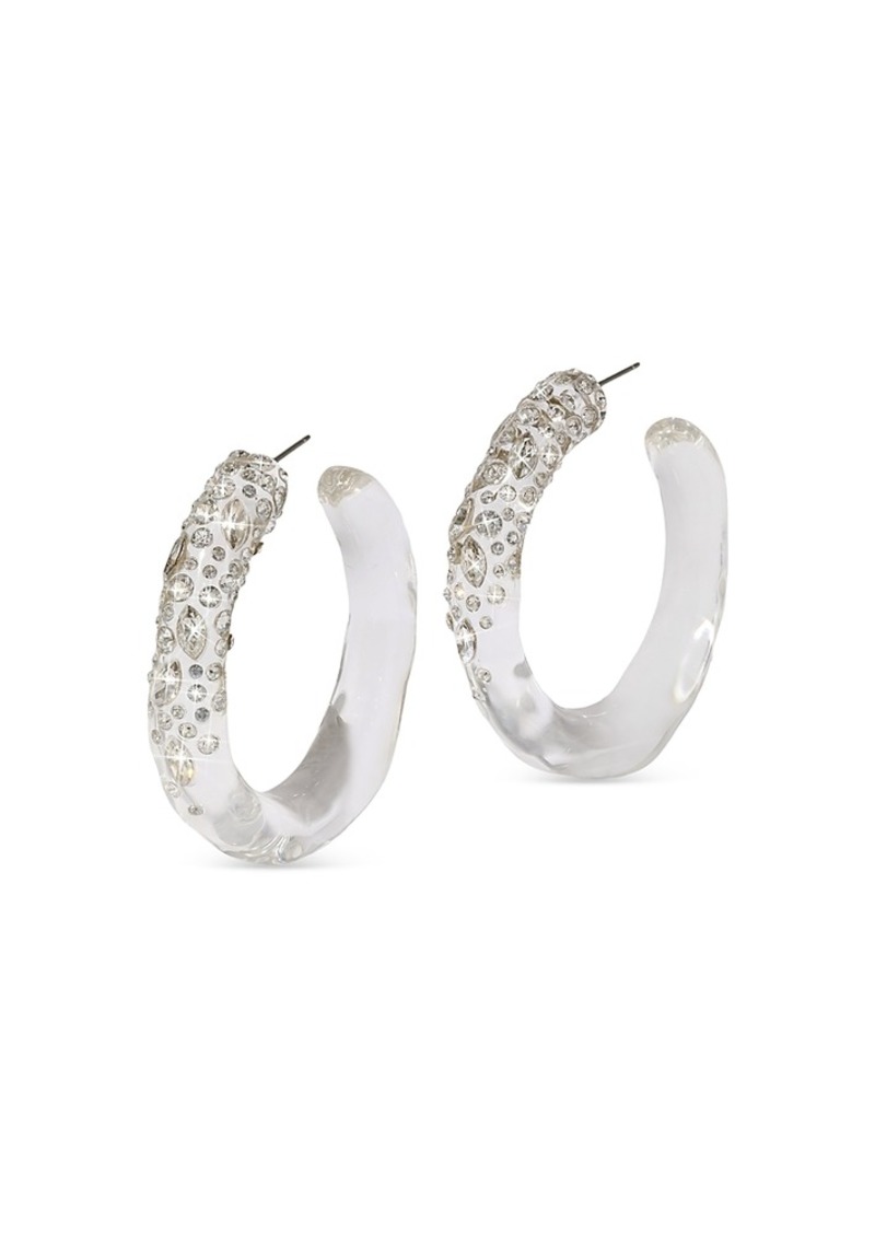 Alexis Bittar Confetti Crystal Lucite Hoop Earrings