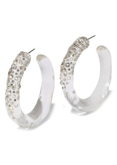 Alexis Bittar Confetti Crystal Lucite Hoop Earrings