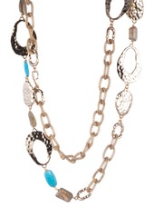 Alexis Bittar Hammered Link & Mesh Chain Necklace