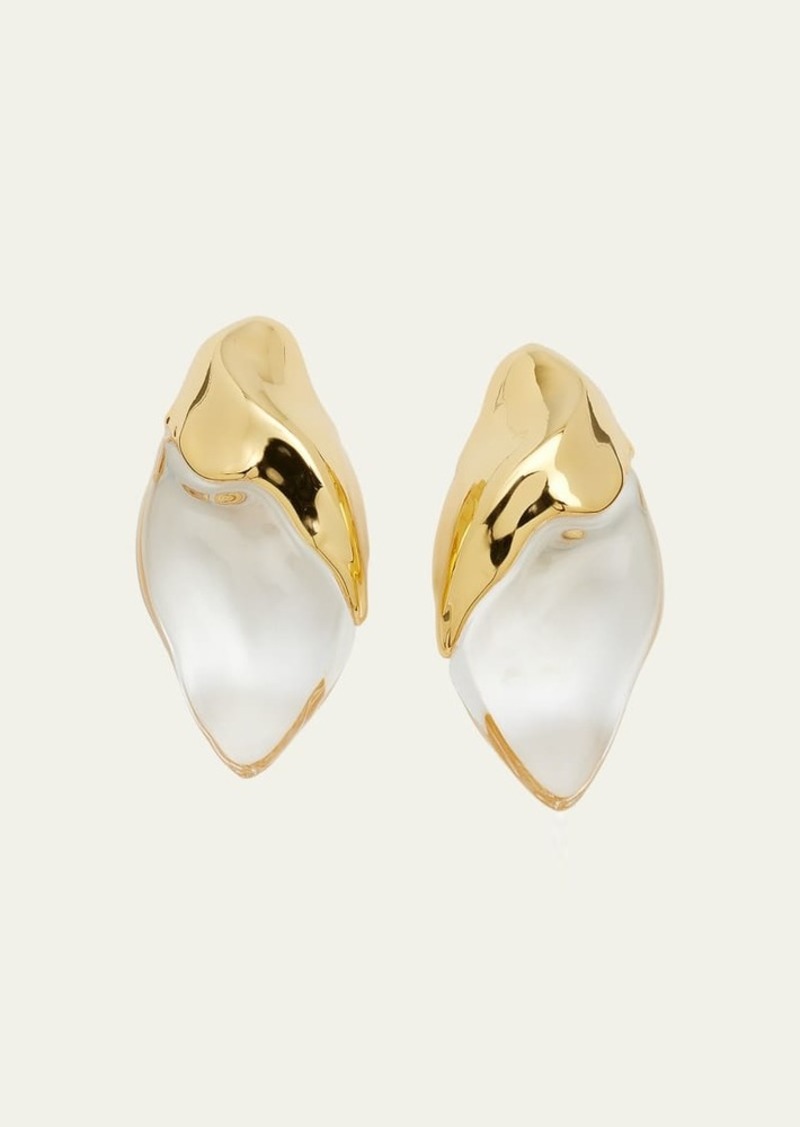 Alexis Bittar Lucite Molten Clip-On Gold-Plated Brass Earrings