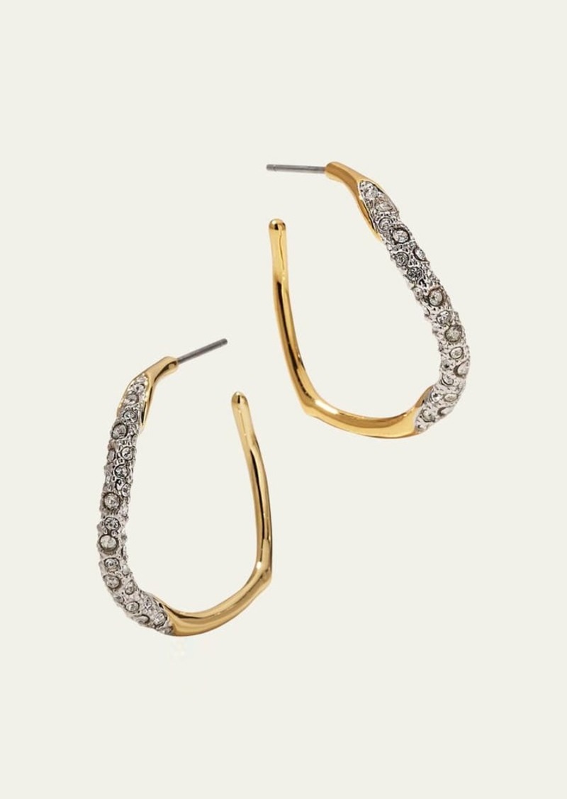 Alexis Bittar Medium Two-Toned Pave Hoop Earrings