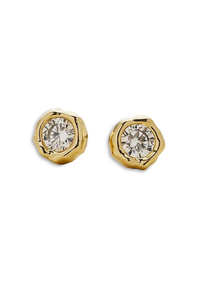 Alexis Bittar Molten Bezel Stud Earrings in 14K Gold Plated