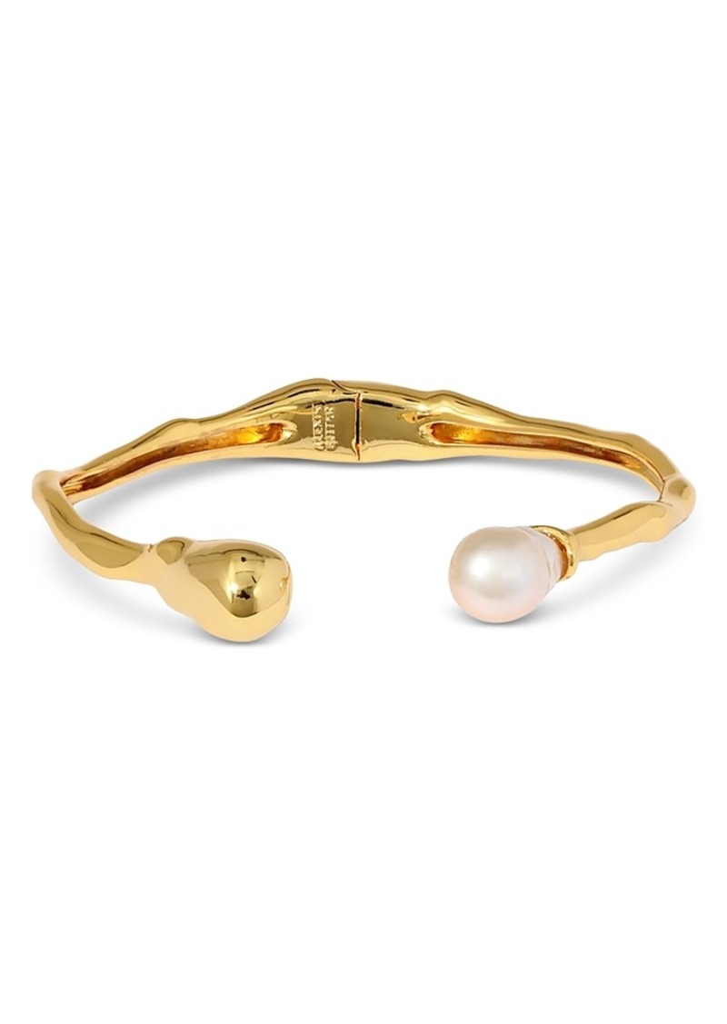 Alexis Bittar Perla 14K Gold Plate & Cultured Freshwater Pearl Cuff Bracelet