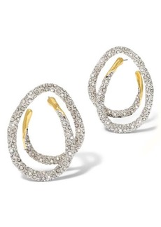 Alexis Bittar Solanales Crystal Pavé Spiral Hoop Earrings