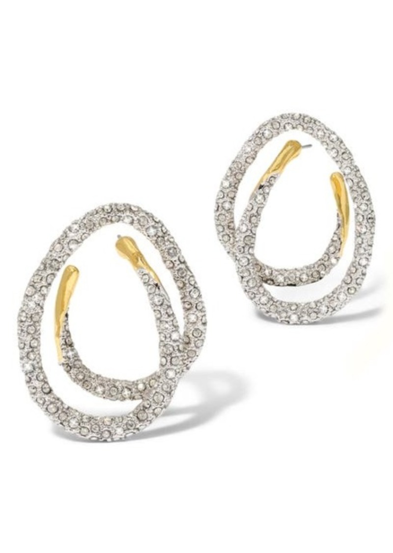Alexis Bittar Solanales Crystal Pavé Spiral Hoop Earrings