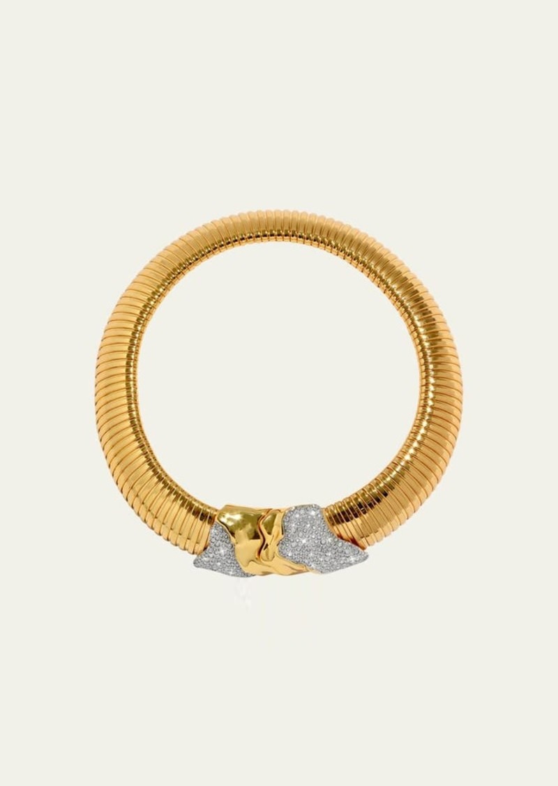 Alexis Bittar Solanales Gold Tubogas Collar Necklace