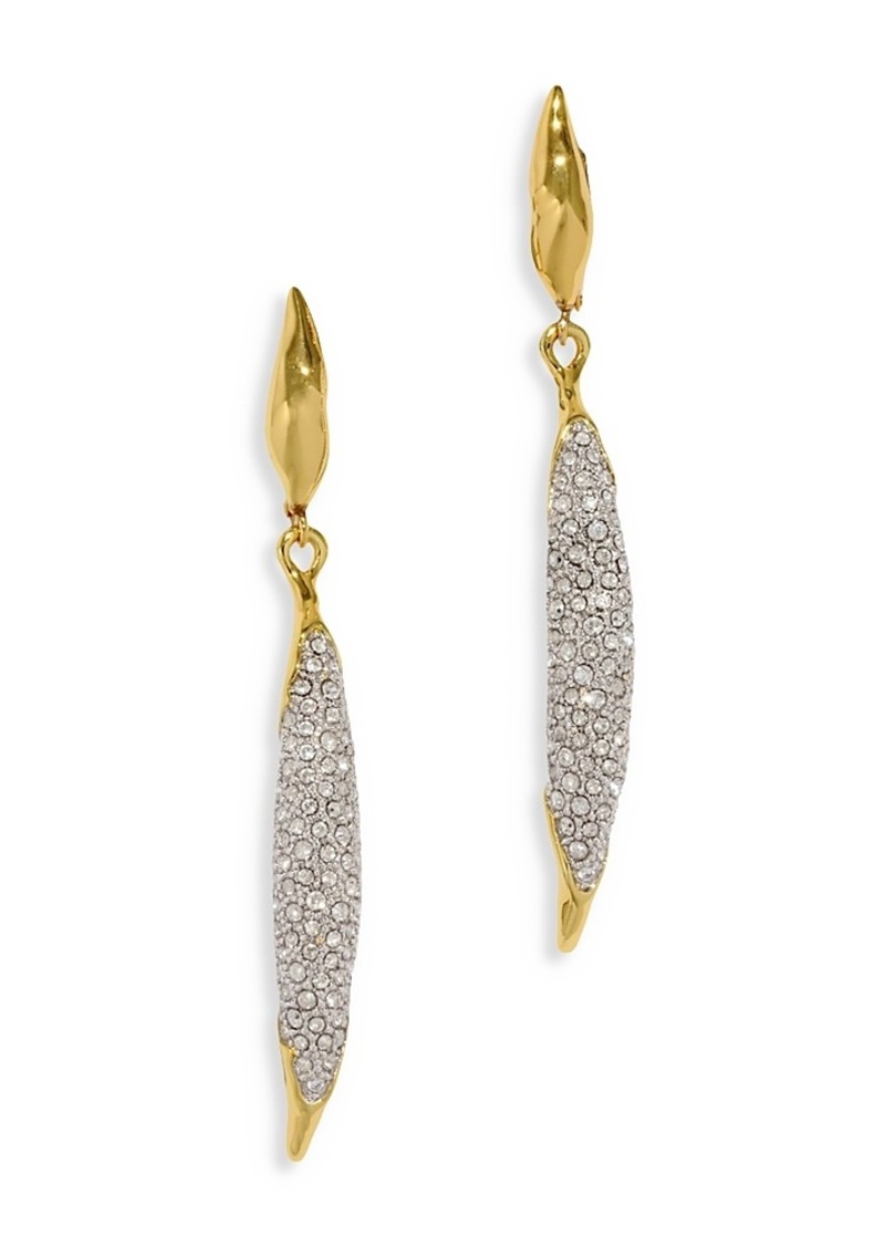 Alexis Bittar Solanales Pave Linear Drop Earrings in Rhodium Plated & 14K Gold Plated