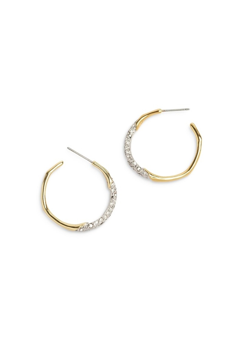 Alexis Bittar Two Tone Pave Hoop Earrings