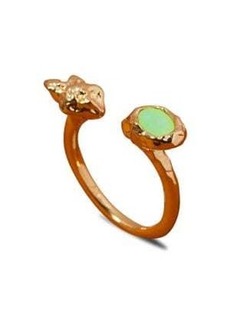 Alexis Bittar Asterales 14K Goldplated & Chrysoprase Nugget Open Ring