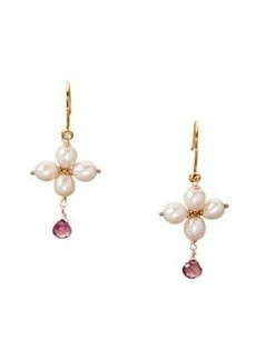 Alexis Bittar Asterales 14K Yellow Goldplated, Rice Pearls & Tourmaline Cluster Dangle Earrings
