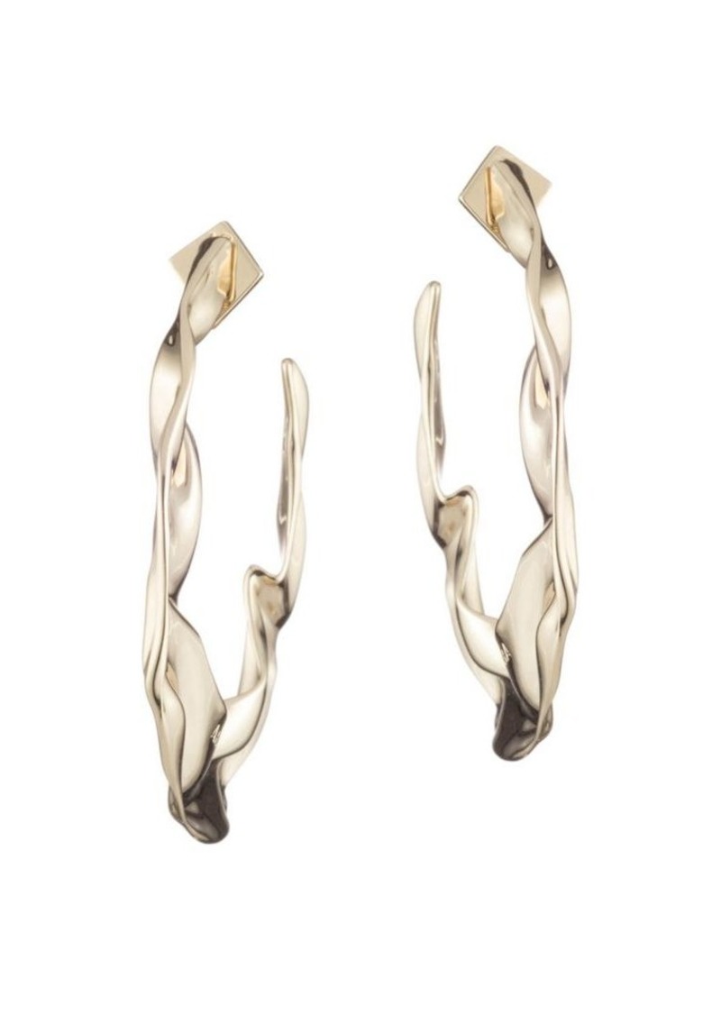 Alexis Bittar Crumpled Goldtone Hoop Earrings | Jewelry