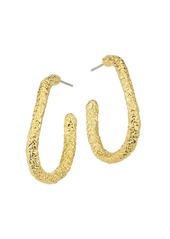 Alexis Bittar Golden Pebble 14K Goldplated Cake Textured Hoop Earrings