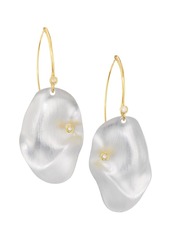 Alexis Bittar Organic Disc 14K Goldplated Lucite & Cubic Zirconia Large Drop Earrings