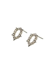 Alexis Bittar Rhodium-Plated & Crystal Encrusted Spiked Stud Earrings