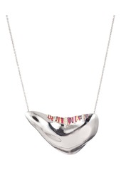 Alexis Bittar Rhodium Plated Stitch & Crystal Pendant Necklace