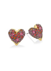 Alexis Bittar Solanales 14K Goldplated & Ruthenium-Plated Crystal Heart Earrings