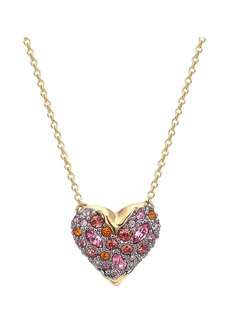 Alexis Bittar Solanales 14K Goldplated & Ruthenium-Plated Crystal Heart Pendant Necklace