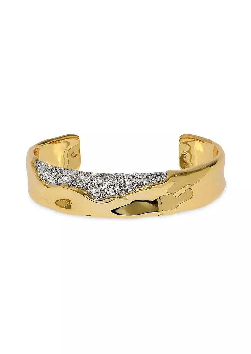 Alexis Bittar Solanales Crystal & 14K-Gold-Plated Cuff Bracelet