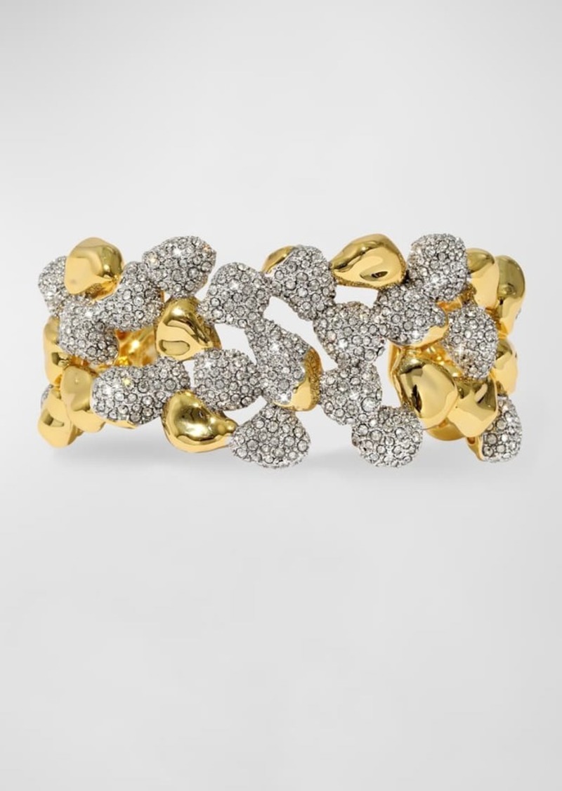 Alexis Bittar Solanales Crystal Pebble Wide Cuff Bracelet