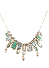 Alexis Bittar Articulated Baguette Molten Metal Necklace in Green/Gold at Nordstrom
