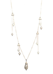 Women's Alexis Bittar Brutalist Butterfly Imitation Pearl Drop Station Necklace