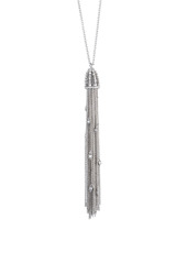 Alexis Bittar Essentials Cascading Crystal Tassel Necklace in Crystal/Rhodium at Nordstrom