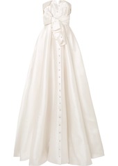 Alexis Mabille Bow-detailed Embellished Satin-twill Gown