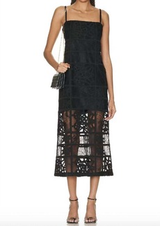 Alexis Bronze Dress In Black French Lace