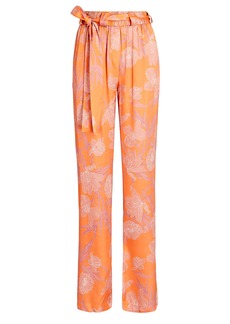 Alexis Charm Belted Floral Wide-Leg Trousers
