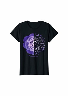 Alexis Christian Religious Sayings Purple Flower Grace of God Women T-Shirt