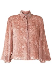 Alexis Kylie velvet-flocked paisley-print shirt