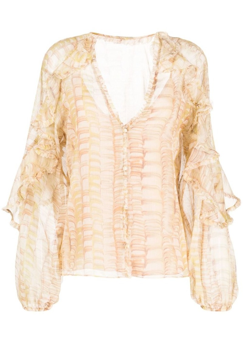 Alexis long-sleeve ruffled blouse