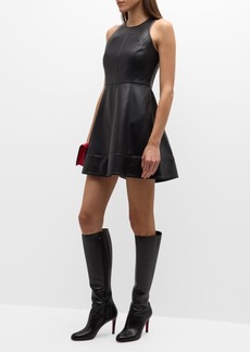 Alexis Lorenza Sleeveless Vegan Leather A-Line Mini Dress