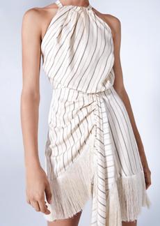 Alexis Merina Striped Fringe Wrap Dress In White