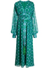 Alexis Skarla geometric-print silk gown