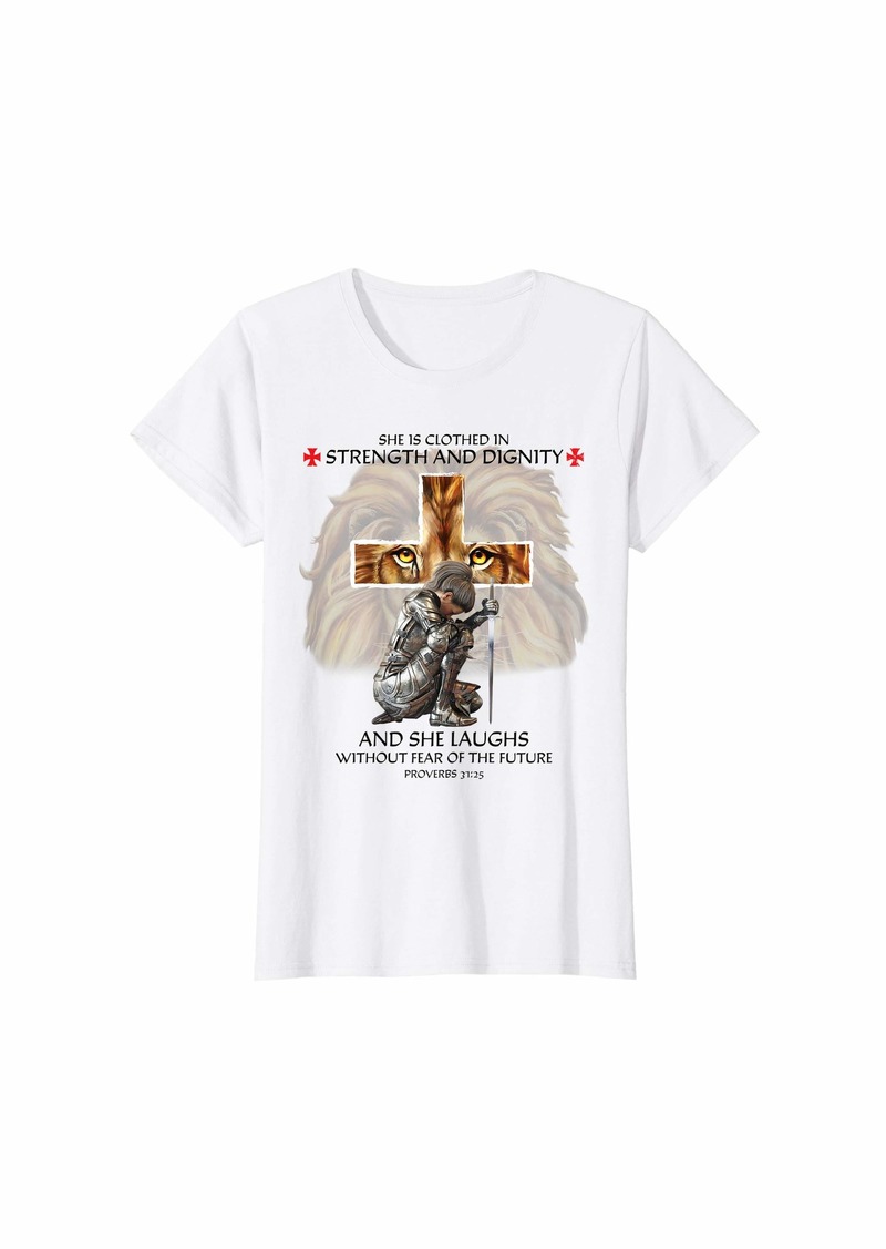Alexis Womens Christian Religious Sayings Cross Lion Judah Verses Her Mom T-Shirt