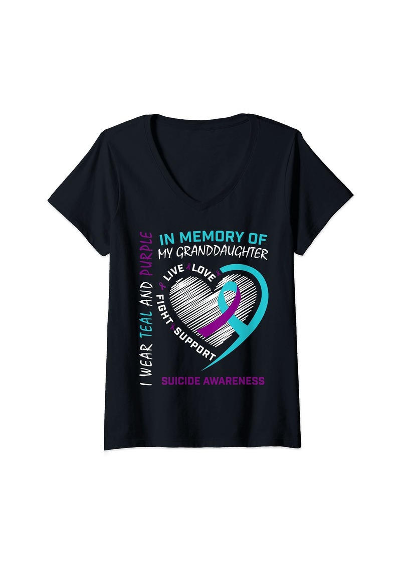 Alexis Womens Loss In Memory Of Granddaughter Suicide Awareness Prevention V-Neck T-Shirt