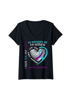 Alexis Womens Loved One In Memory Of Nephew Suicide Awareness Prevention V-Neck T-Shirt