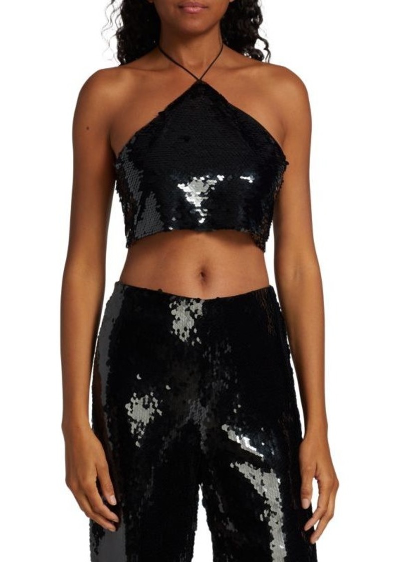 Alexis Zira Sequin Halter Crop Top