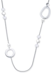 Alfani Disc, Imitation Pearl & Link Strand Necklace, 44" + 2" extender, Created for Macy's