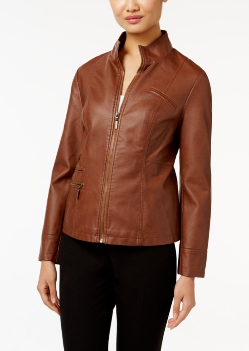 Alfani Alfani Faux-Leather Jacket, Only at Macy's | Outerwear